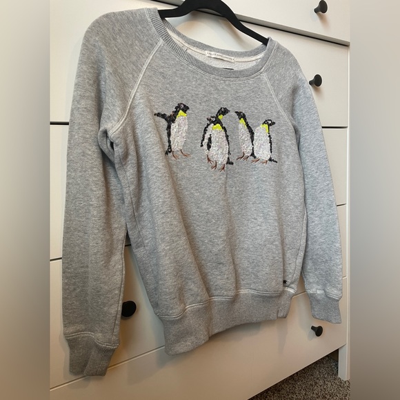American Eagle Outfitters Penguin Sequin Crew Neck Sweatshirt in Gray S - Picture 10 of 15